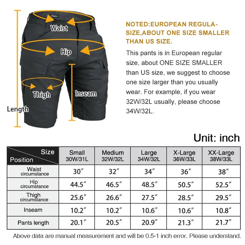 Short tactique IDOGEAR cargo été léger respirant multi-poches - BLACKBEARD OUTDOOR INDUSTRIES