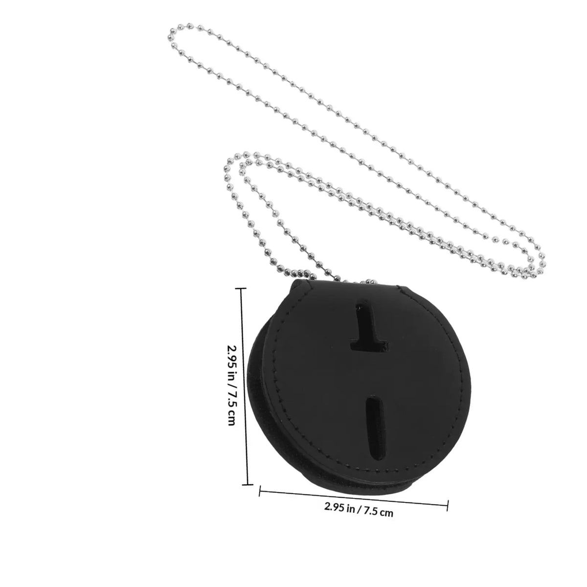 Porte-badge noir avec clip et chaînette