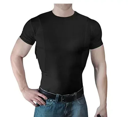 T-Shirt Holster de port discret – T-shirt tactique à compression avec étui intégré, ambidextre, unisexe - BLACKBEARD OUTDOOR INDUSTRIES