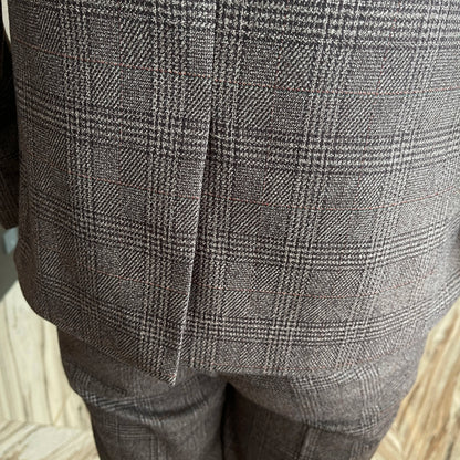 Costume 3 Pièces Homme Style Britannique Coréen Haut de Gamme à Carreaux Modifiés - Costume Élégant Business Casual avec Gilet et Pantalon BLACKBEARD OUTDOOR INDUSTRIES