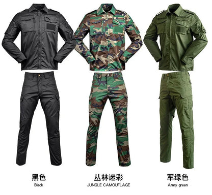 Set de Vêtements Tactiques BDU - Chemise et Pantalon Camouflage pour Entraînement en Plein Air, Randonnée, Chasse, Airsoft, Sniper, Combat, Ghillie Suit - BLACKBEARD OUTDOOR INDUSTRIES
