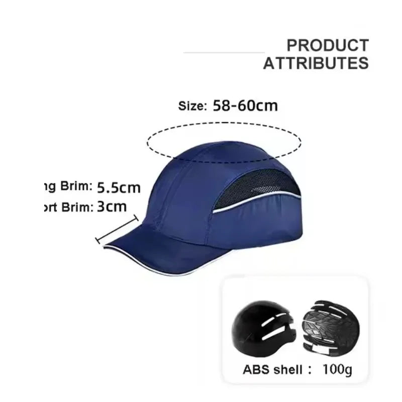 Casquette de Sécurité Baseball EN812 – Protection Antistatique FR/ESD, Légère, pour Électriciens et Travailleurs Industriels