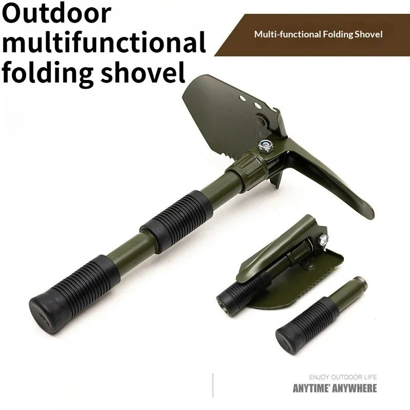 Pelle multifonction pliable en acier carbone – double poignée, outil de survie pour camping et randonnées - BLACKBEARD OUTDOOR INDUSTRIES