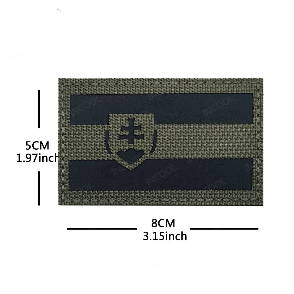 Patch Drapeau Réfléchissant Tactique – Badge Militaire Velcro, 29 Pays, 8x5 cm