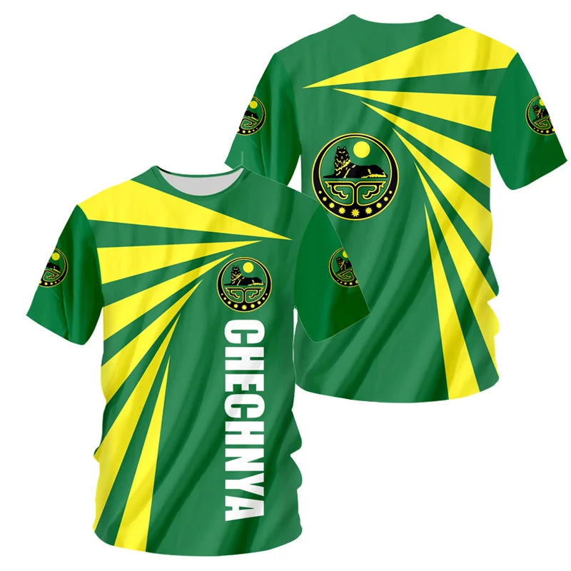 T-Shirt Graphique Emblème Tchétchénie Impression 3D – Streetwear Hip Hop | XXS à 4XL & Enfant | 9 Coloris - BLACKBEARD OUTDOOR INDUSTRIES