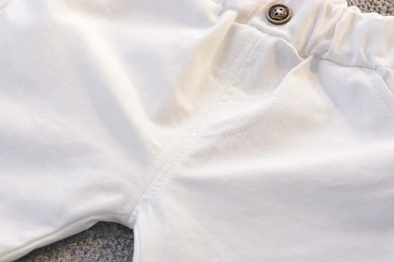 ensemble pour bébé chemise à manche courtes rayées et short uni Ma boutique