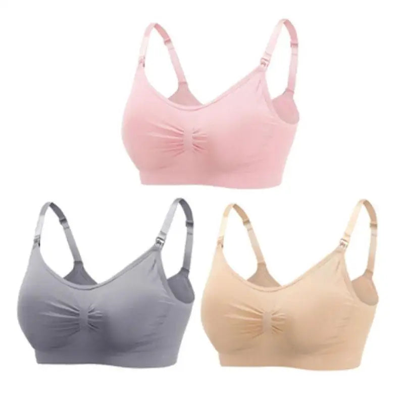 Lot de 3 Soutiens-Gorge d'Allaitement Maternité – Sans Armature, Grande Taille, Respirant