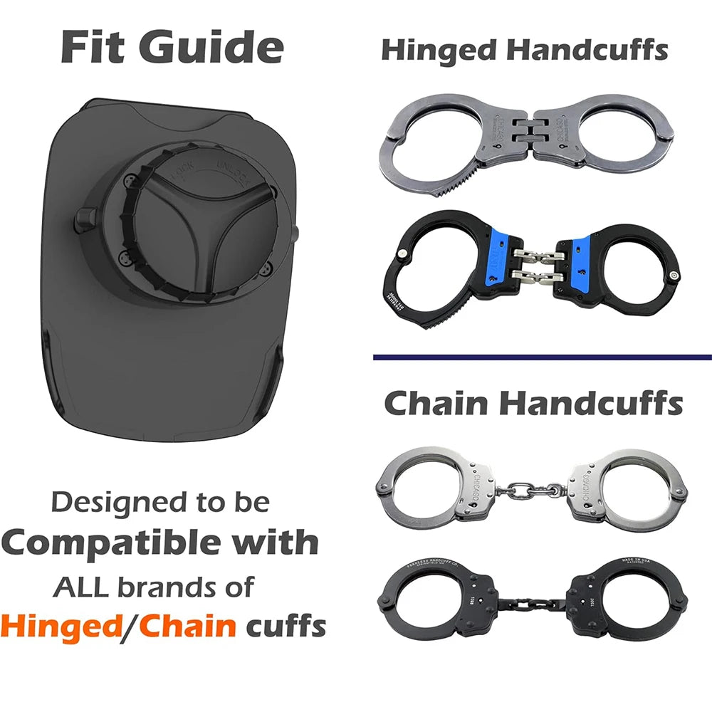Étui Universel pour Menottes avec Ouverture Supérieure – Verrouillage Sécurisé et Clip Réglable à 60° pour Ceinture de 2 pouces - BLACKBEARD OUTDOOR INDUSTRIES