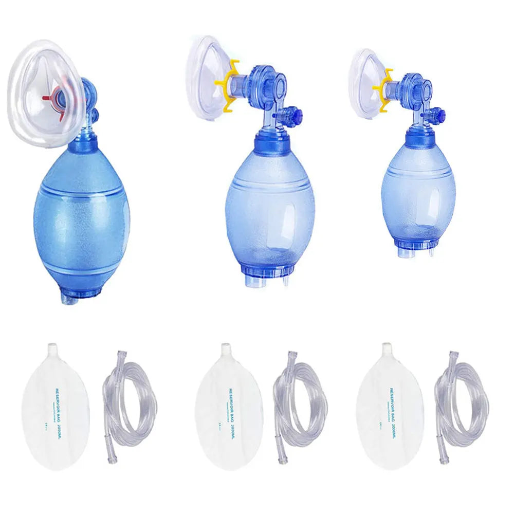 Ballon de Réanimation Manuel PVC – Ambu Bag Adulte, Enfant, Nourrisson avec Masque et Tube Oxygène