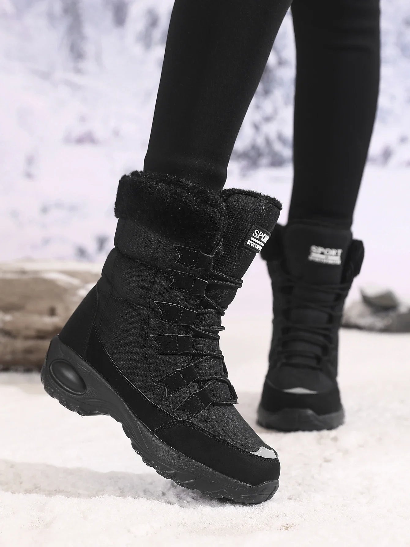 Bottes Hautes Femme – Chaudes & Imperméables – Fourrées et Confortables – Modèle Hiver PANDA ENERGY - BLACKBEARD OUTDOOR INDUSTRIES