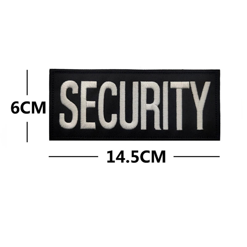 Patch Brodé SECURITY – Insigne Hook & Loop Velcro | Agent de Sécurité