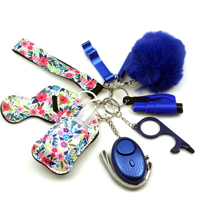 Kit porte-clés de sécurité femme 10 pièces avec dragonne