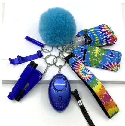 Kit Porte-Clés Défense Personnelle Femme – Alarme Sonore, Bouteille de Voyage, 20 Coloris