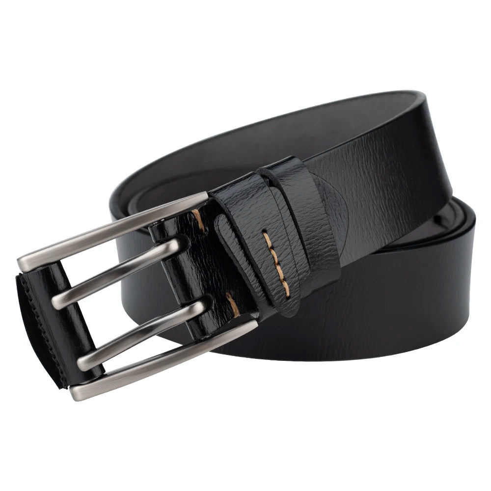 Ceinture en Cuir Véritable à Double Boucle pour Homme - Ceinture Casual 4,1 cm BLACKBEARD OUTDOOR INDUSTRIES