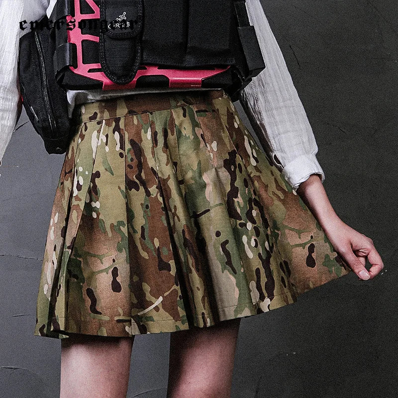 Jupe Tactique Plissée Femme Camouflage Multicam – Emersongear EMS9391, Taille Haute - BLACKBEARD OUTDOOR INDUSTRIES