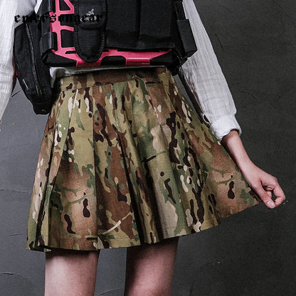 Jupe Tactique Plissée Femme Camouflage Multicam – Emersongear EMS9391, Taille Haute - BLACKBEARD OUTDOOR INDUSTRIES