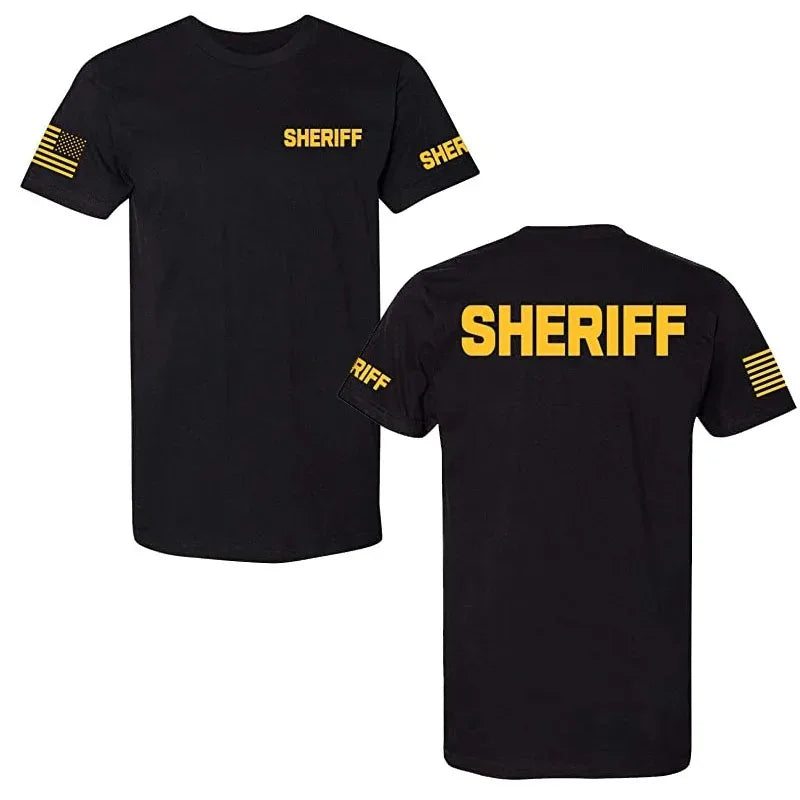 T-shirt police et secours unisexe en coton