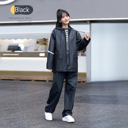 Set de Poncho de Pluie Séparé avec Pantalons - Ensemble Complet Résistant aux Tempêtes, Imperméable,  Réfléchissant BLACKBEARD OUTDOOR INDUSTRIES