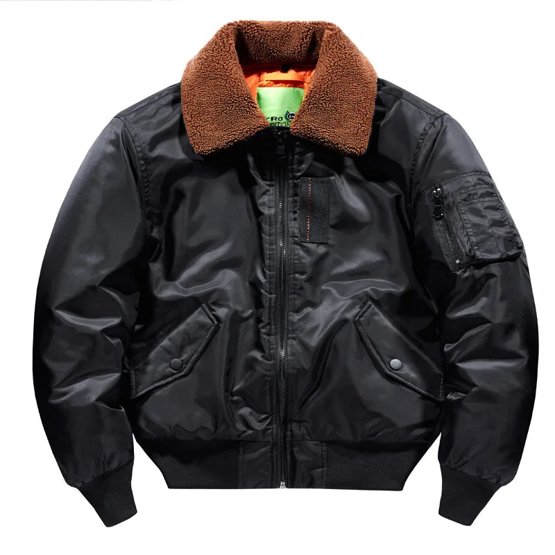 Blouson Aviateur Bomber Homme Hiver — Col Fourrure, Garnissage Coton Épais, Style Pilote Militaire | S à 4XL - BLACKBEARD OUTDOOR INDUSTRIES