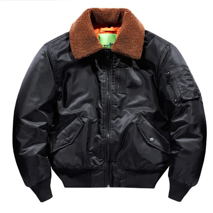 Blouson Aviateur Bomber Homme Hiver — Col Fourrure, Garnissage Coton Épais, Style Pilote Militaire | S à 4XL - BLACKBEARD OUTDOOR INDUSTRIES
