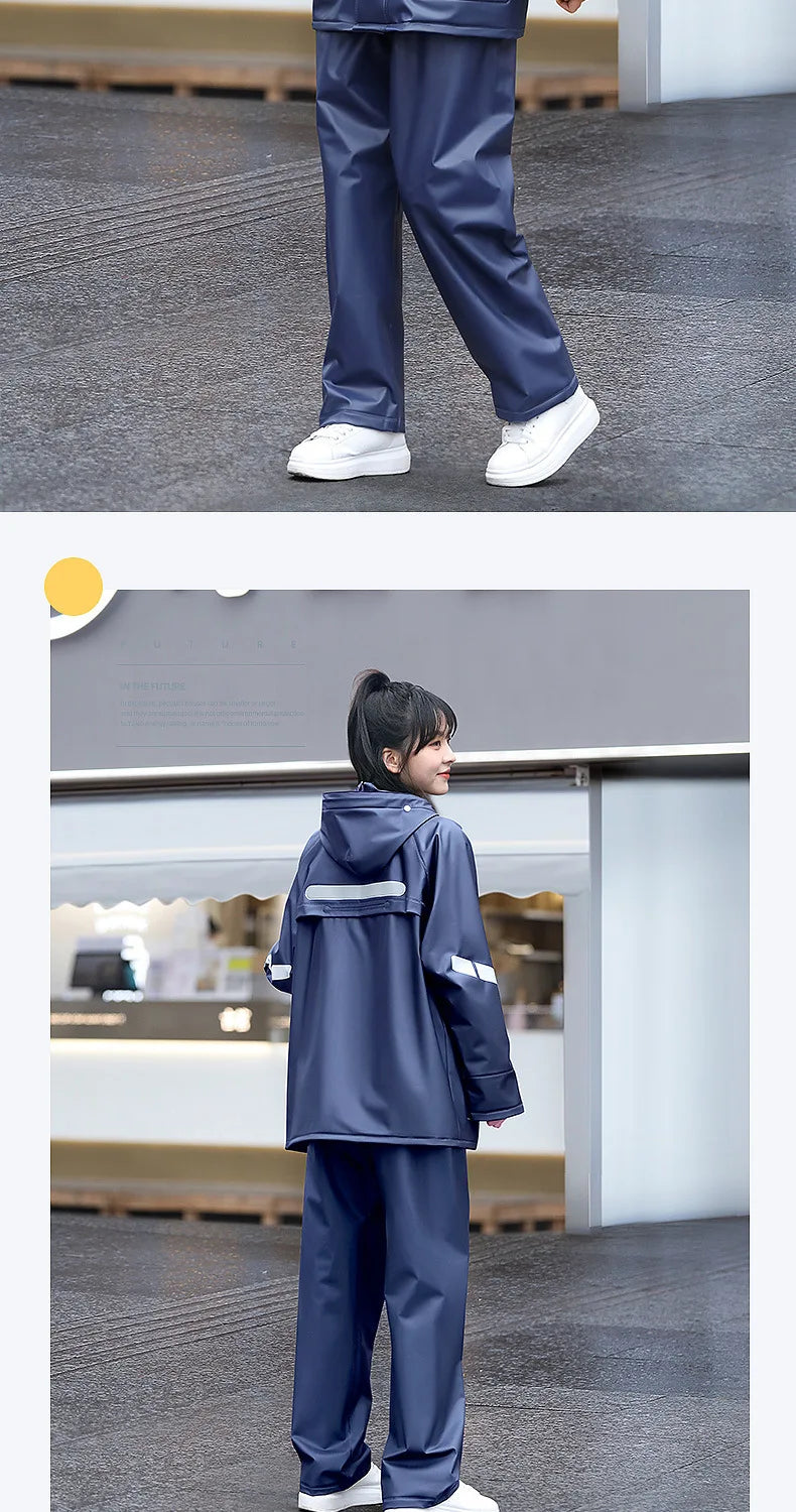 Set de Poncho de Pluie Séparé avec Pantalons - Ensemble Complet Résistant aux Tempêtes, Imperméable,  Réfléchissant BLACKBEARD OUTDOOR INDUSTRIES