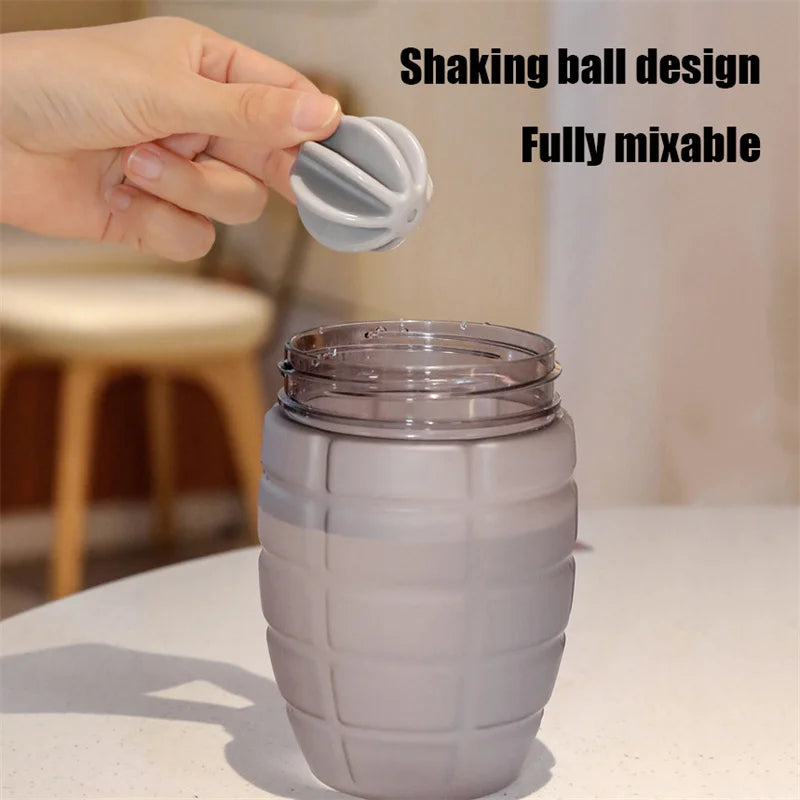 Shaker Sport 600ml Forme Grenade | Noir, Gris, Blanc