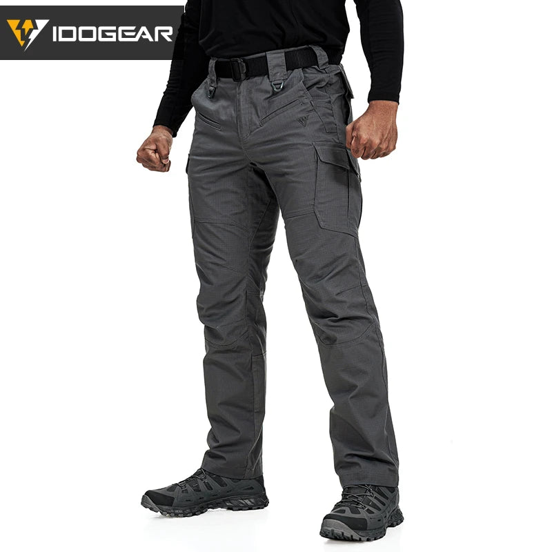 Pantalon tactique IDOGEAR ripstop waterproof stretch 10 poches ranger green