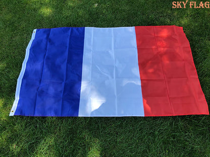 Drapeau de la France - 90x150 cm - Bannières en Polyester (Bleu, Blanc, Rouge) BLACKBEARD OUTDOOR INDUSTRIES