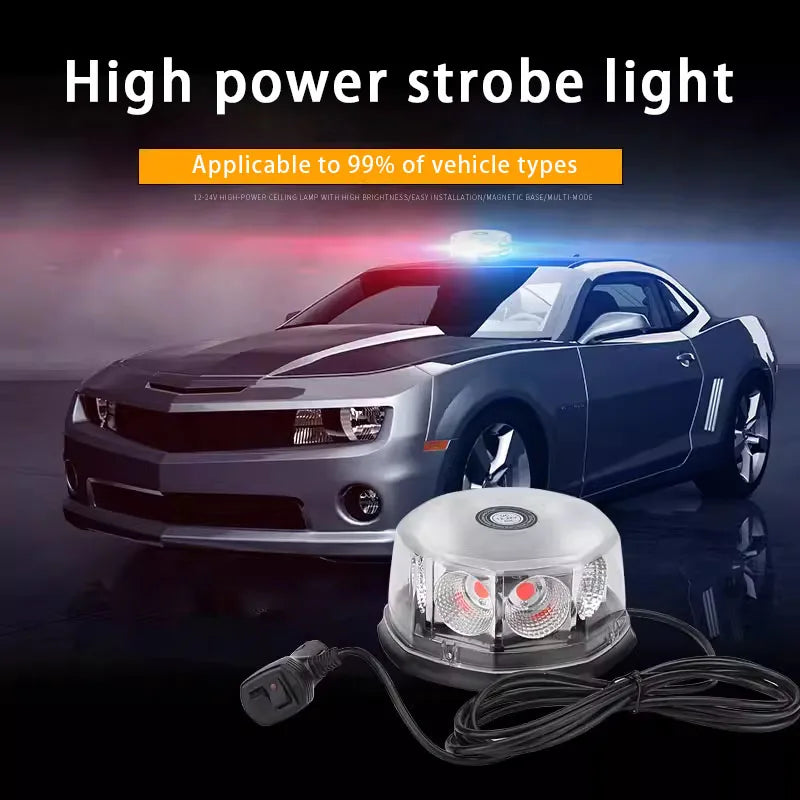 Rampe Gyrophare LED Police & Urgence — Stroboscopique 48W 12V/24V Magnétique - BLACKBEARD OUTDOOR INDUSTRIES