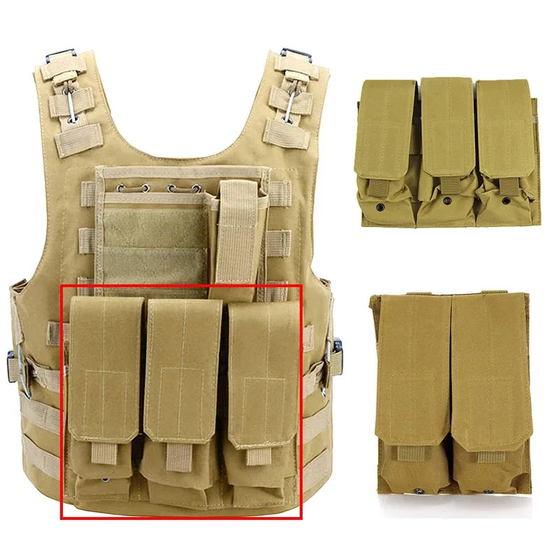 Tactical MOLLE 5.56mm Magazine Pouch – Double/Triple Mag Pouch pour M4, AR15, CS Rifle, Paintball & Chasse - BLACKBEARD OUTDOOR INDUSTRIES