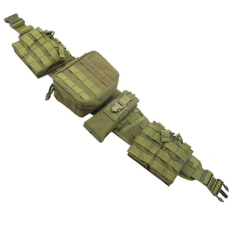 Kit Ceinture Tactique MOLLE Multifonction + Sacoche de Taille – Oxford 900D Camouflage