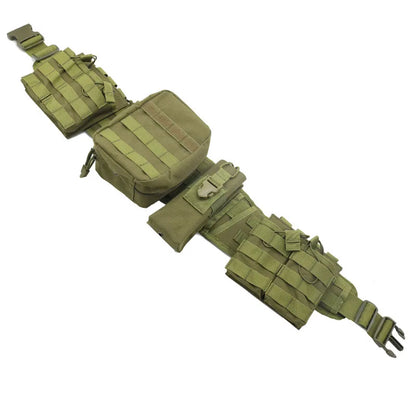 Kit Ceinture Tactique MOLLE Multifonction + Sacoche de Taille – Oxford 900D Camouflage
