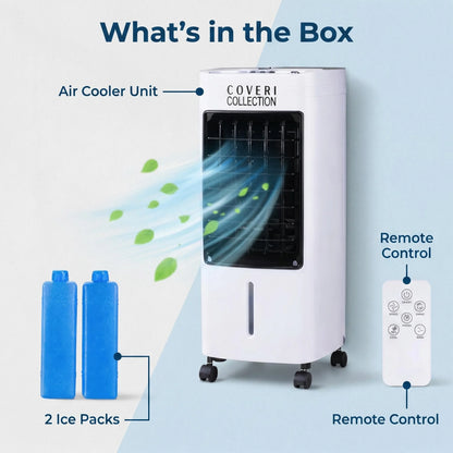Refroidisseur d'Air Évaporatif 4L – Ventilateur Humidificateur Mobile 65W avec Télécommande et Bacs à Glace