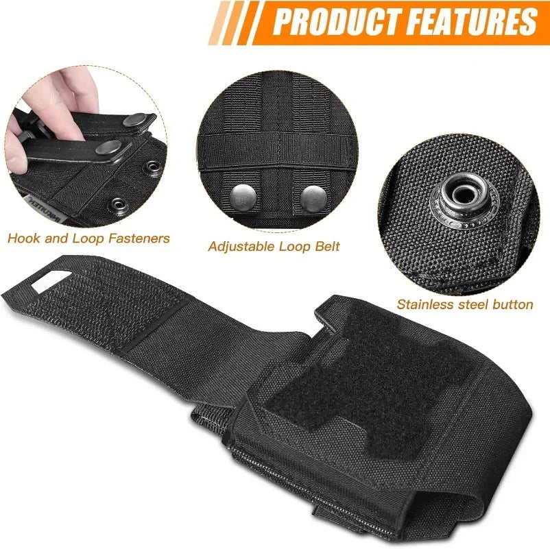 Holder Tactique pour Menottes - Poche MOLLE Universelle pour Menottes Standard avec Système de Libération Rapide BLACKBEARD OUTDOOR INDUSTRIES