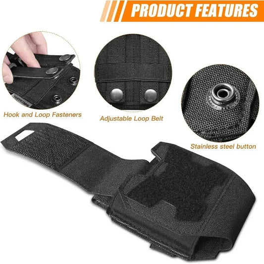 Holder Tactique pour Menottes - Poche MOLLE Universelle pour Menottes Standard avec Système de Libération Rapide BLACKBEARD OUTDOOR INDUSTRIES
