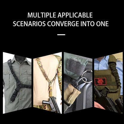 Sangle Tactique 3 Points Ajustable – Nylon Imperméable, Bungee Élastique | Fusil Airsoft & Chasse
