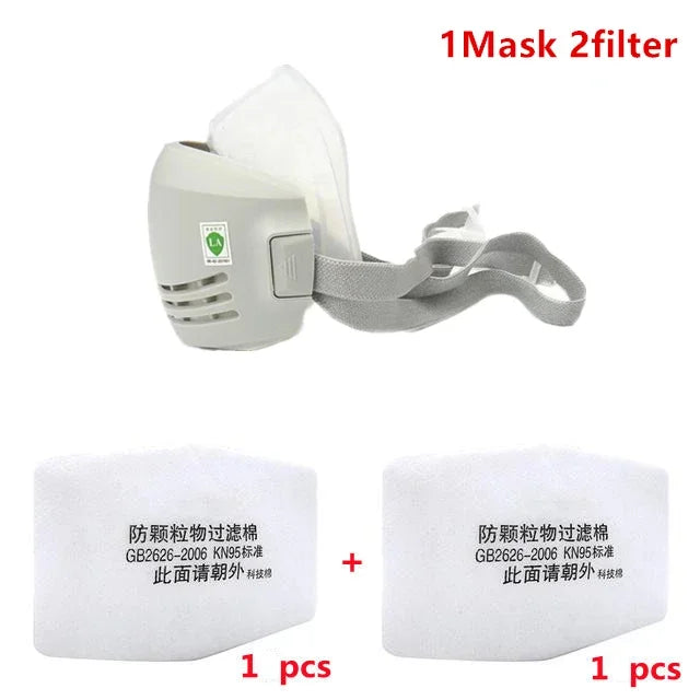 Masque Anti-Poussière avec 20 Filtres en Coton - Respirateur Demi-Visère pour Protection Contre la Poussière, Brouillard, Fumée et Gaz - Idéal pour l'Industrie, la Construction et le Travail Général BLACKBEARD OUTDOOR INDUSTRIES