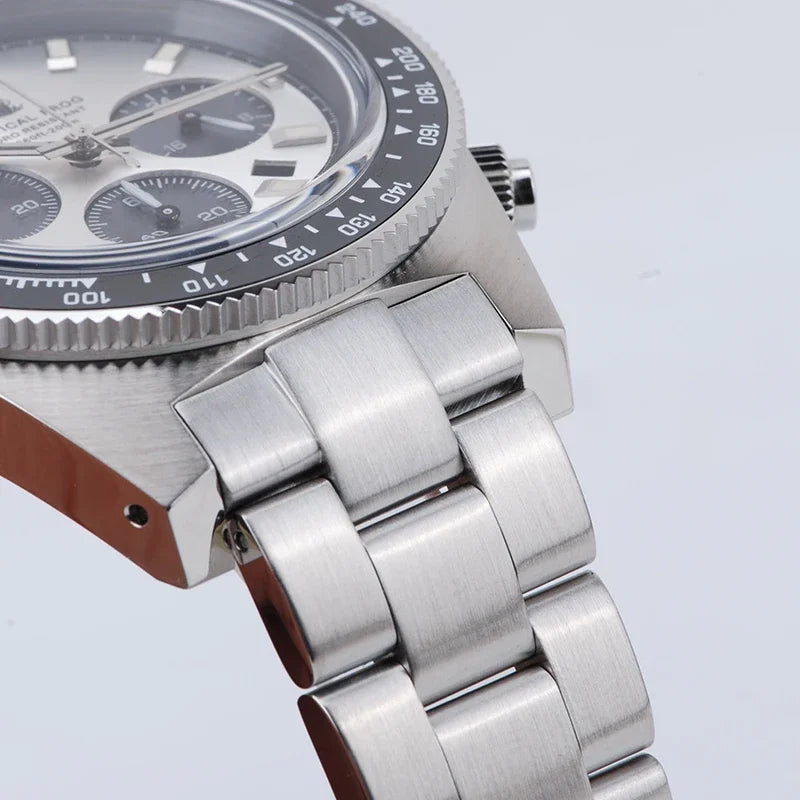 Montre Homme Tactical Frog TF004 – Chronographe Solaire VS75 – Étanche 200M – Verre Saphir – Bracelet Acier Inoxydable - BLACKBEARD OUTDOOR INDUSTRIES