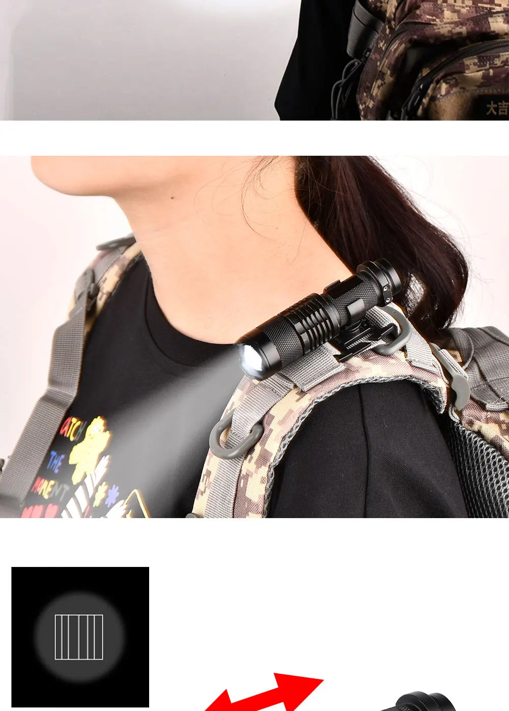 Sac à Dos Tactique avec Système MOLLE WADSN – Gilet de Combat avec Fixation pour Lampe Torche LED, Éclairage Haute Luminosité pour Randonnée et Activités Outdoor BLACKBEARD OUTDOOR INDUSTRIES