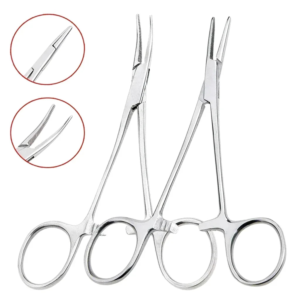 Pinces hémostatiques en acier inoxydable 1 pièce - Outil chirurgical, pinces de verrouillage courbées/droites pour pêche