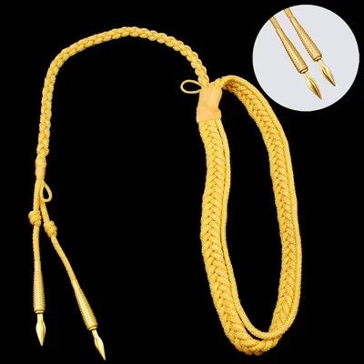Aiguillette militaire dorée de cérémonie pour garde d'honneur et officier