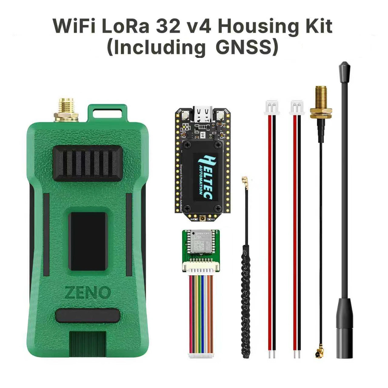 Pack Heltec WiFi LoRa 32 V4 – Boîtier, Antenne 10 dB, GPS Installable, ESP32-S3, SX1262, Meshtastic / Meshcore