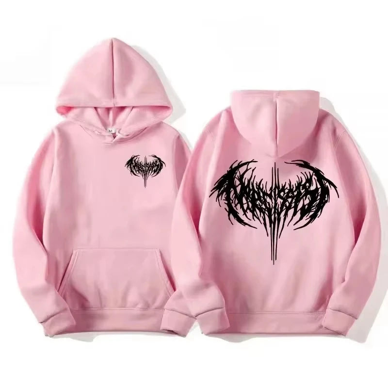 Sweat à capuche gothique femme imprimé, coupe ample