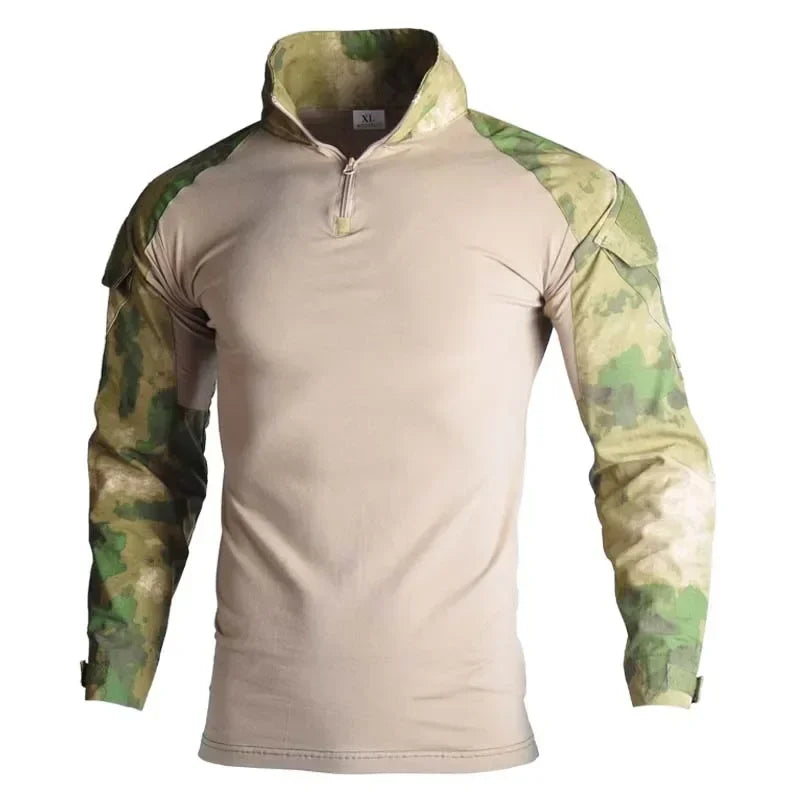 Chemise Tactique à Manches Longues Outdoor CP - T-shirt Combat à Zip 1/4 en Ripstop Coton Camo pour Hommes BLACKBEARD OUTDOOR INDUSTRIES