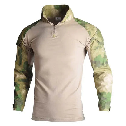 Chemise Tactique à Manches Longues Outdoor CP - T-shirt Combat à Zip 1/4 en Ripstop Coton Camo pour Hommes BLACKBEARD OUTDOOR INDUSTRIES