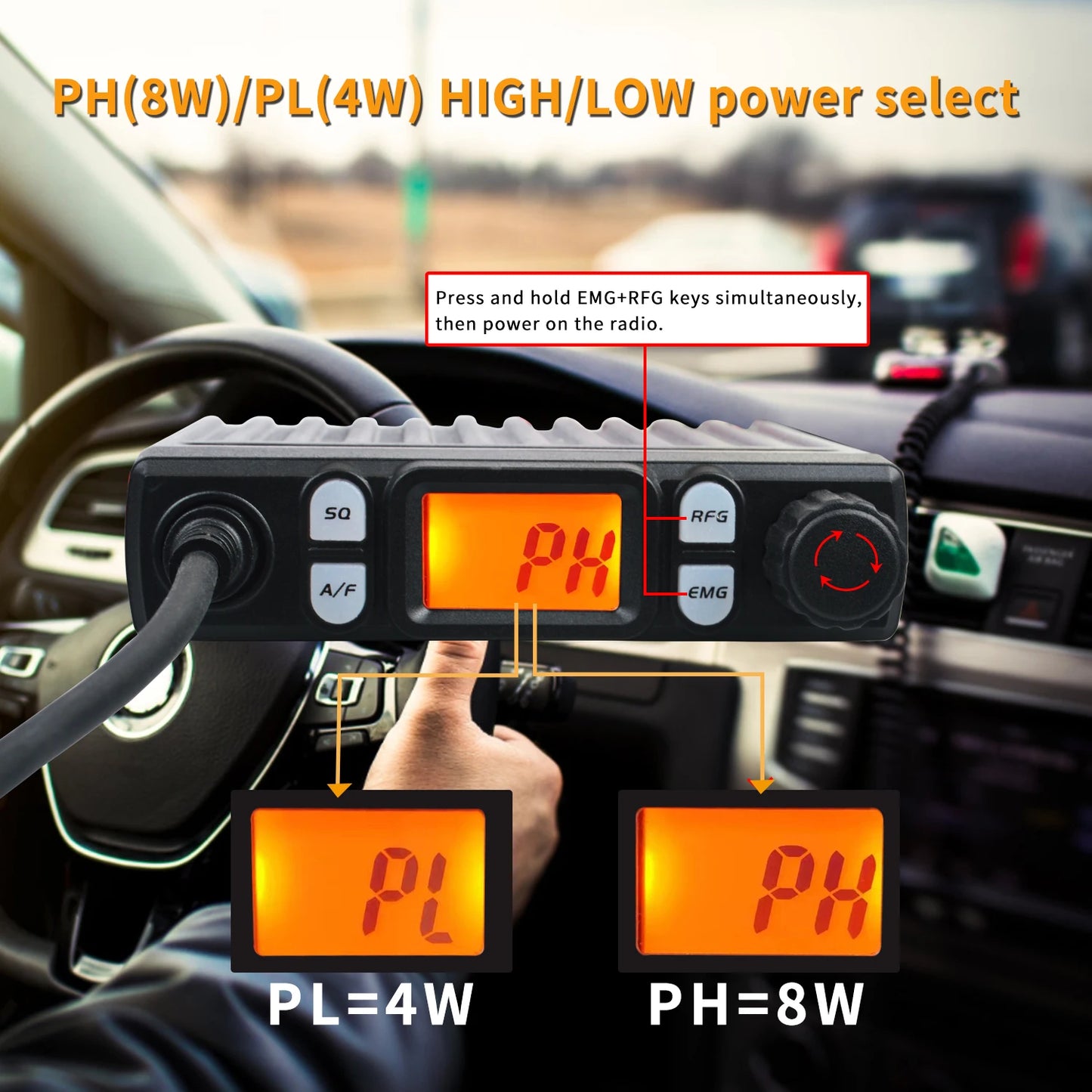 Radio CB Mobile HIROYASU CB-1011 – 8W AM/FM, 27 MHz, 40/80 Canaux, Multi-Pays EU/DE/UK/US