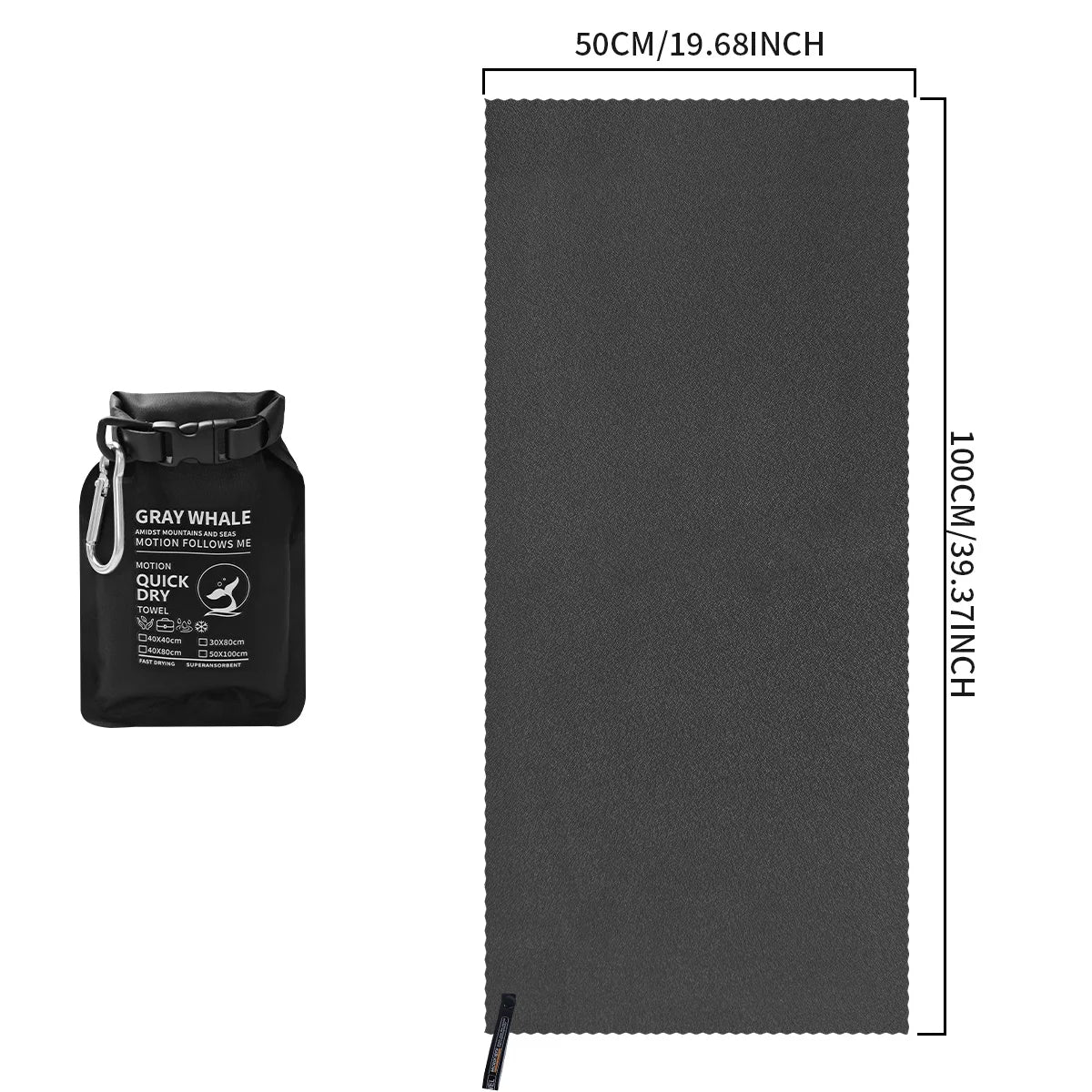 Serviette de sport séchage rapide en microfibre – compacte, ultra‑légère, idéale pour la gym, le camping et le voyage - BLACKBEARD OUTDOOR INDUSTRIES