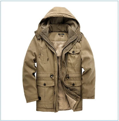 Parka Homme Hiver Chaude – LZLLTT Avec Capuche Amovible | Doublure Polaire | Multipoches | -30°C à +5°C - BLACKBEARD OUTDOOR INDUSTRIES