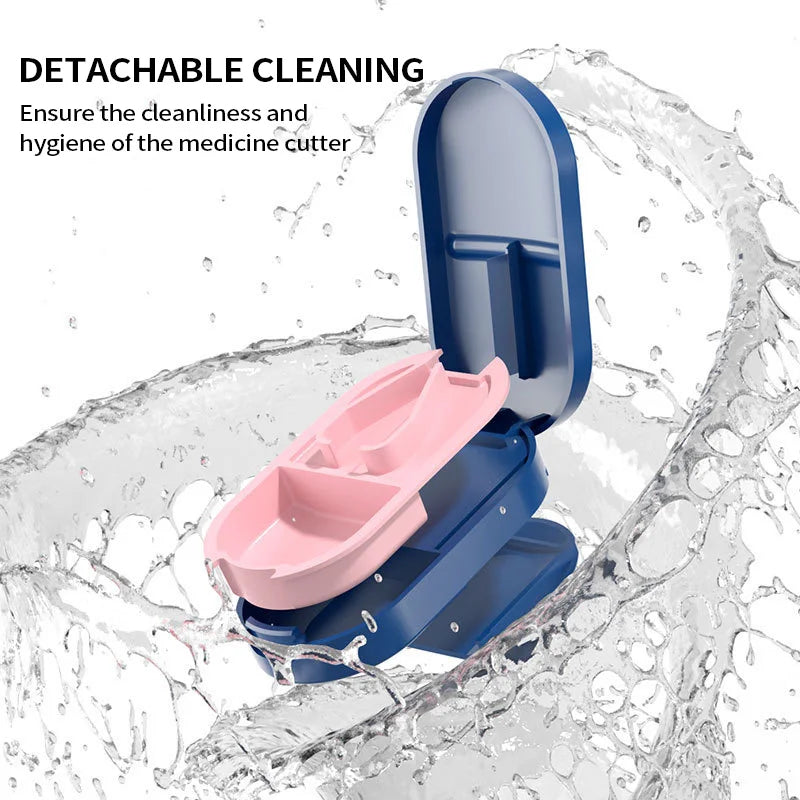 Coupe-Comprimés Portable avec Boîte de Rangement - Lame Inox, Réglable