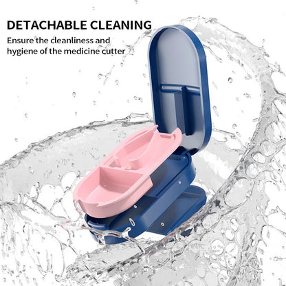 Coupe-Comprimés Portable avec Boîte de Rangement - Lame Inox, Réglable